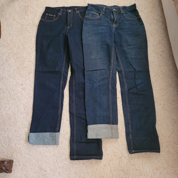 New York & Company Dark Wash Straight Leg Jeans lot of 2 - Picture 1 of 8